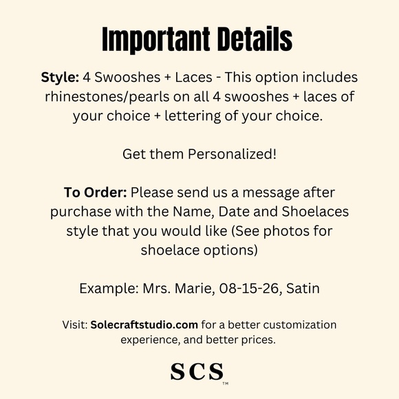 Wedding Sneakers for Bride Personalized Jordan 1 Mid with Rhinestones & Pearls - Picture 3 of 8